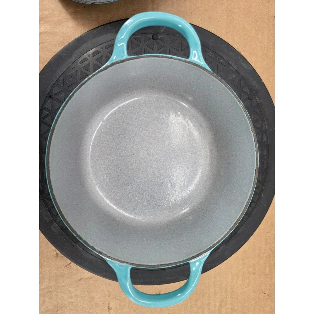Le Creuset Paris Blue Turquoise Vintage Dutch Oven Small Sz A